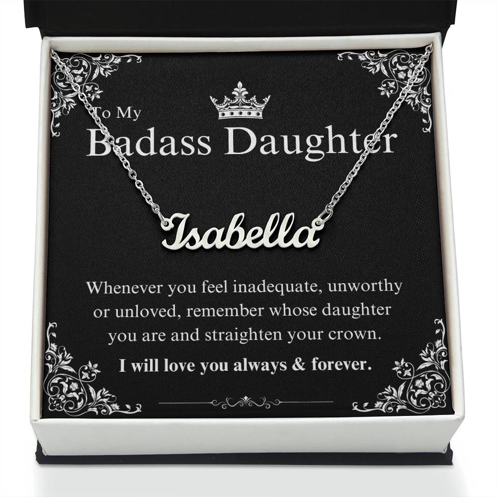 My Badass Daughter Custom Name Necklace – Personalized Gift of Strength