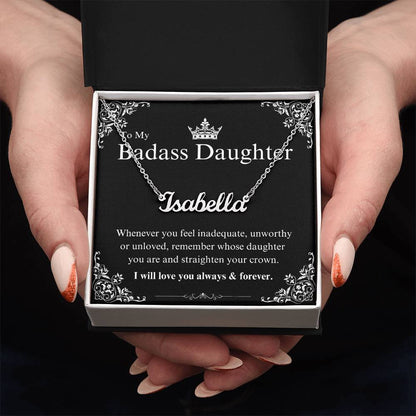 My Badass Daughter Custom Name Necklace – Personalized Gift of Strength