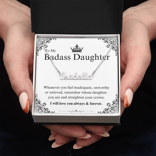 My Badass Daughter Custom Name Necklace – Personalized Gift