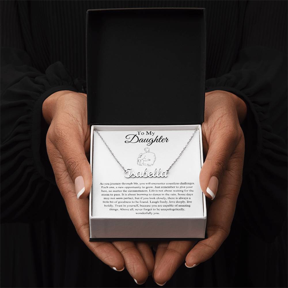 To My Daughter Custom Name Necklace - from Father