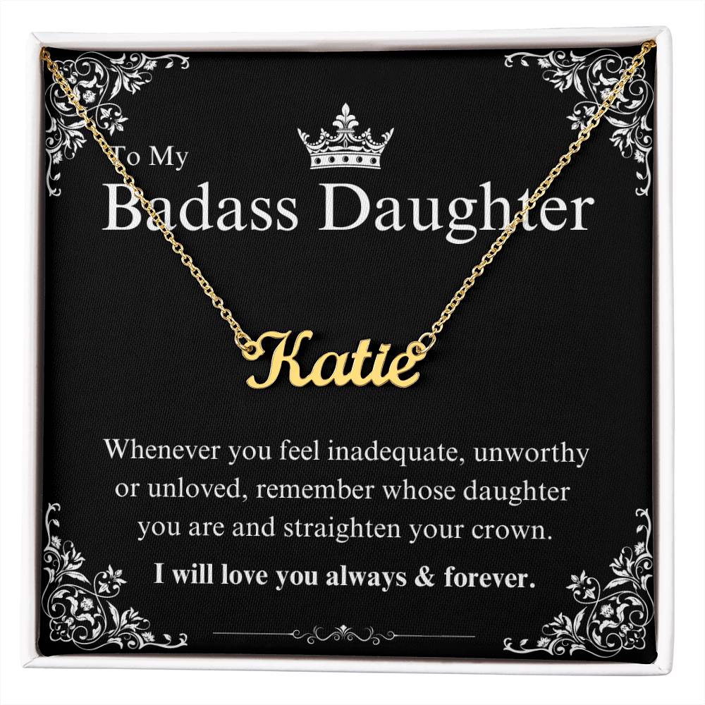 My Badass Daughter Custom Name Necklace – Personalized Gift of Strength