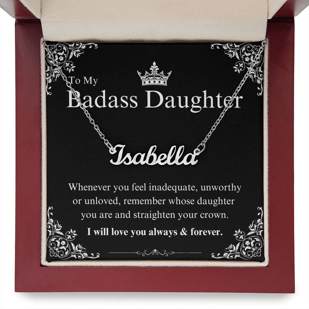 My Badass Daughter Custom Name Necklace – Personalized Gift of Strength