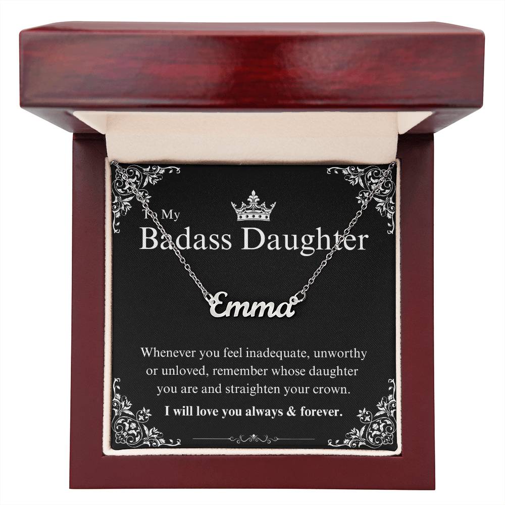 My Badass Daughter Custom Name Necklace – Personalized Gift of Strength