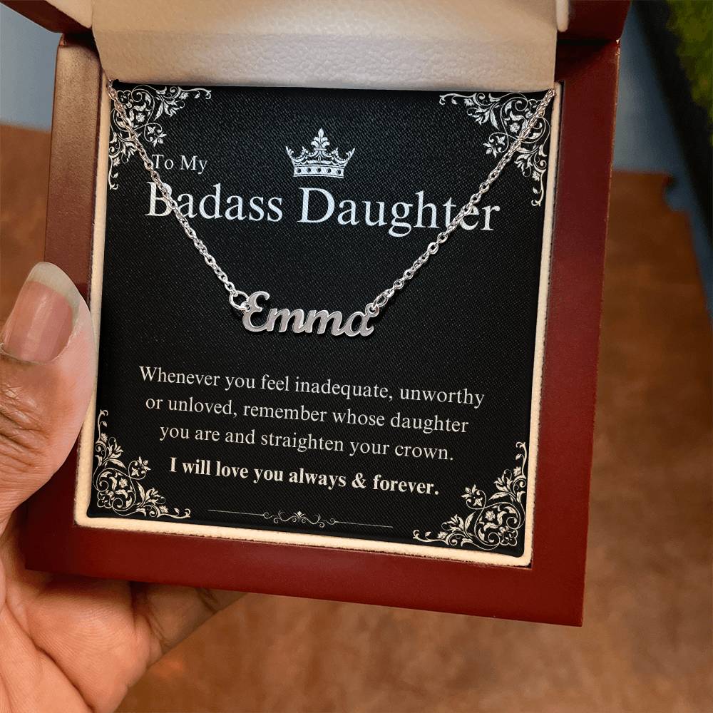 My Badass Daughter Custom Name Necklace – Personalized Gift of Strength