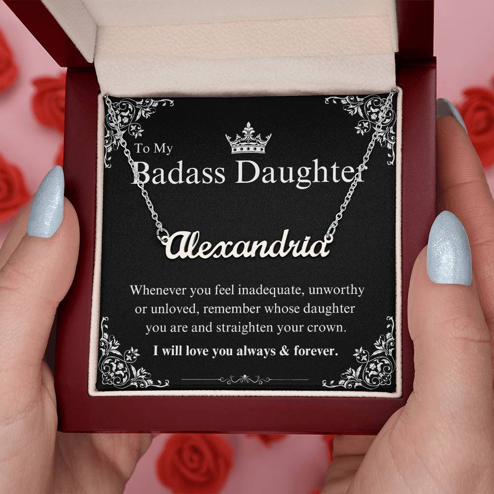 My Badass Daughter Custom Name Necklace – Personalized Gift of Strength