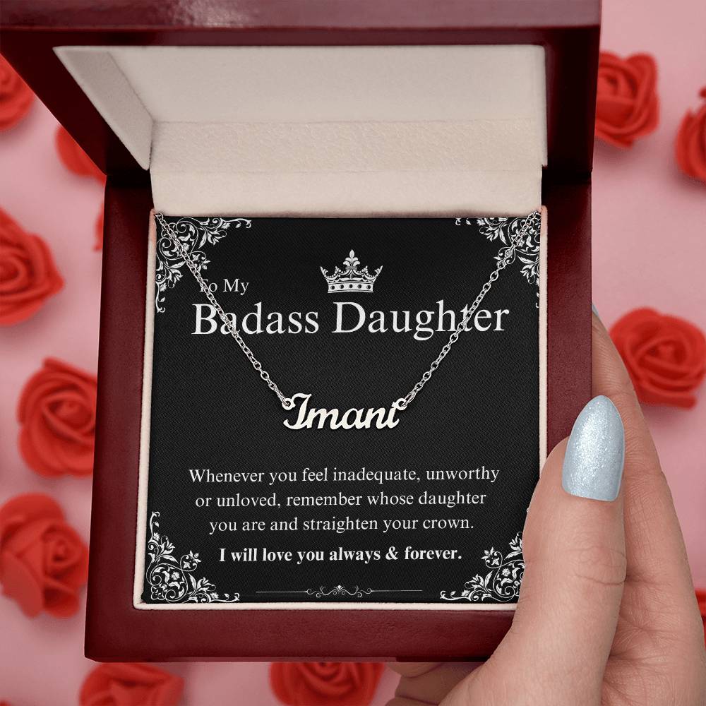 My Badass Daughter Custom Name Necklace – Personalized Gift of Strength