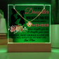 To My Daughter Acrylic Plaque with Love Knot Necklace – LED Lighted Gift from Mom