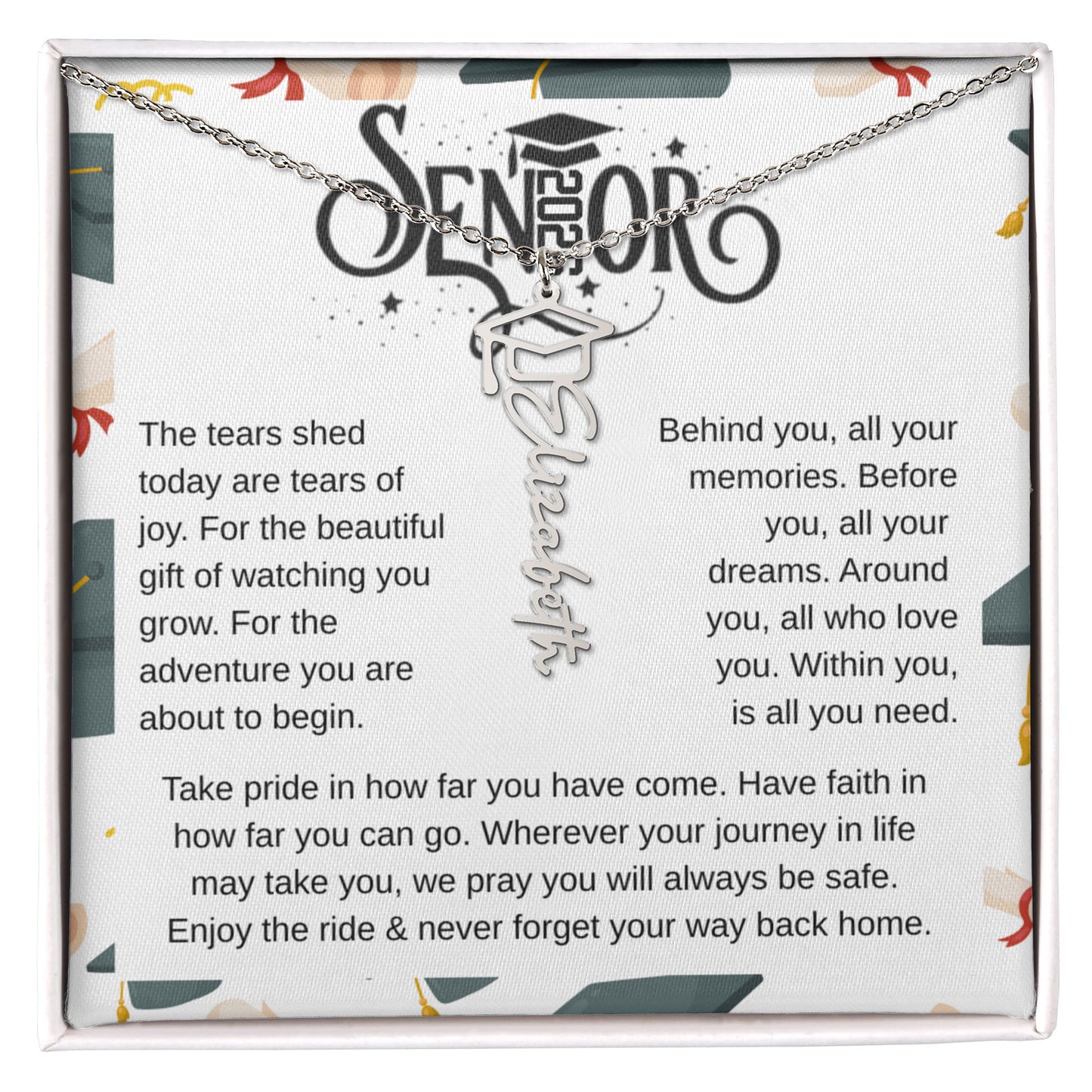 Personalized Graduation Name Necklace – Class of 2026 Gift