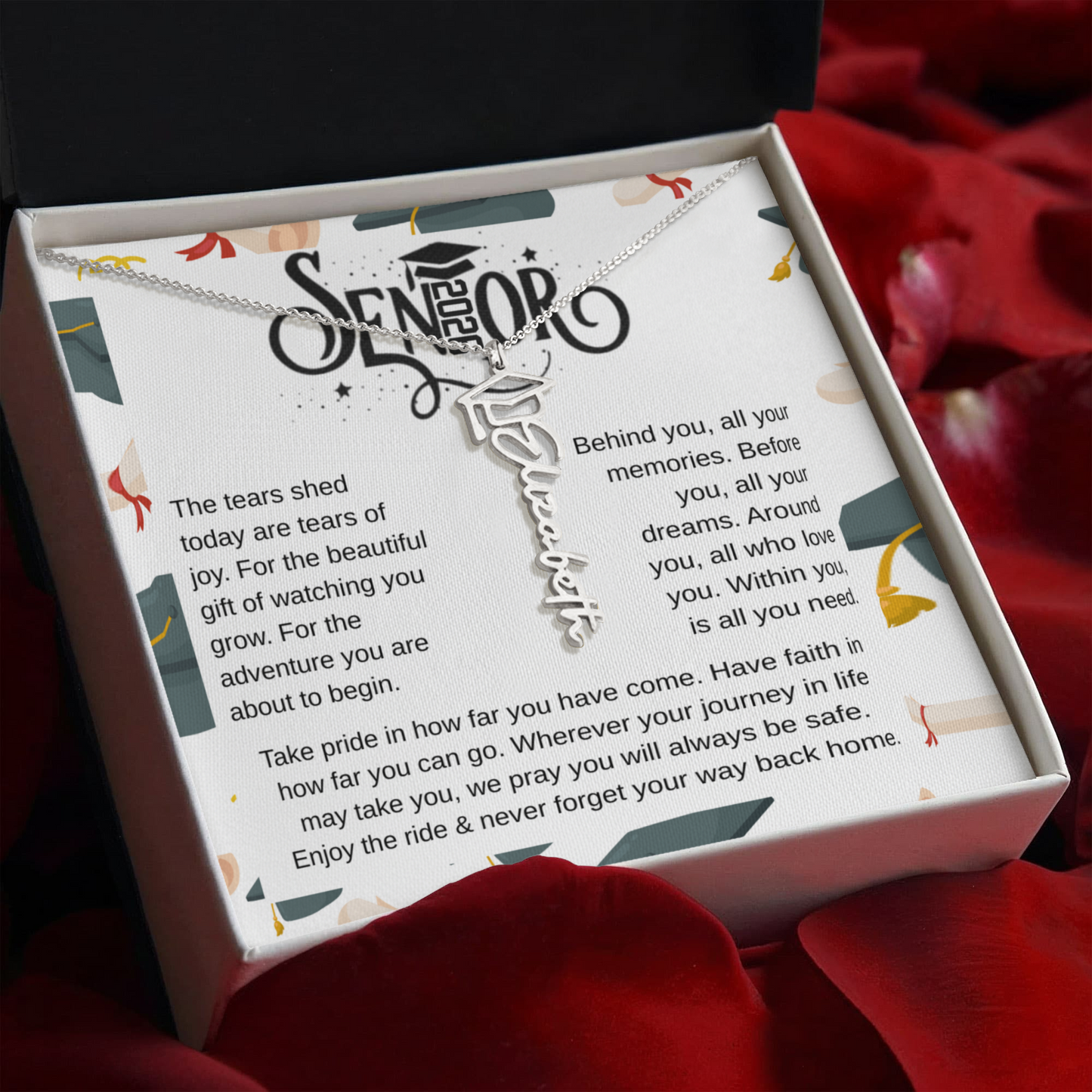 Personalized Graduation Name Necklace – Class of 2026 Gift