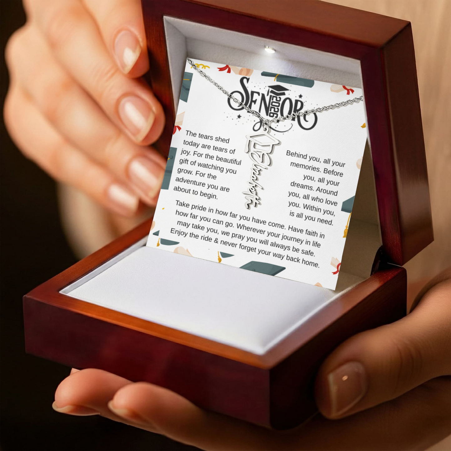 Personalized Graduation Name Necklace – Class of 2026 Gift