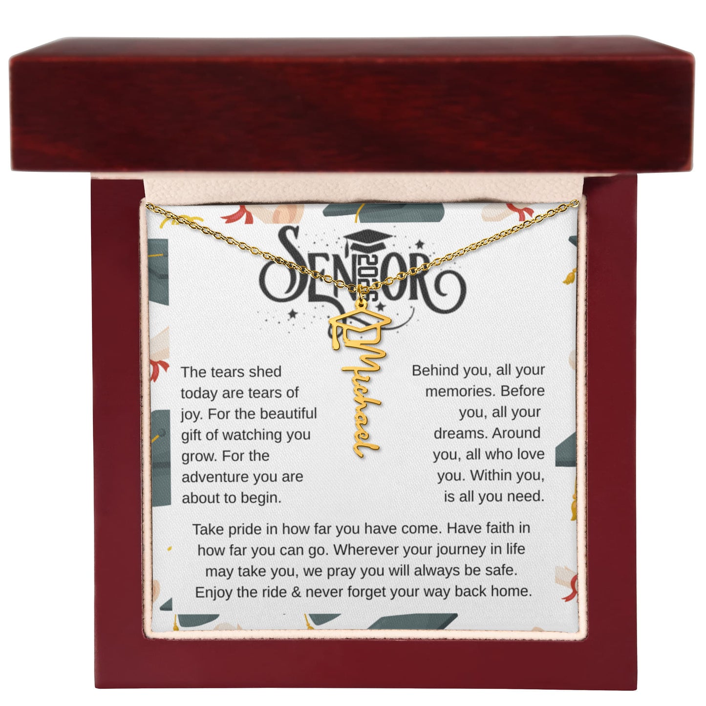 Personalized Graduation Name Necklace – Class of 2026 Gift