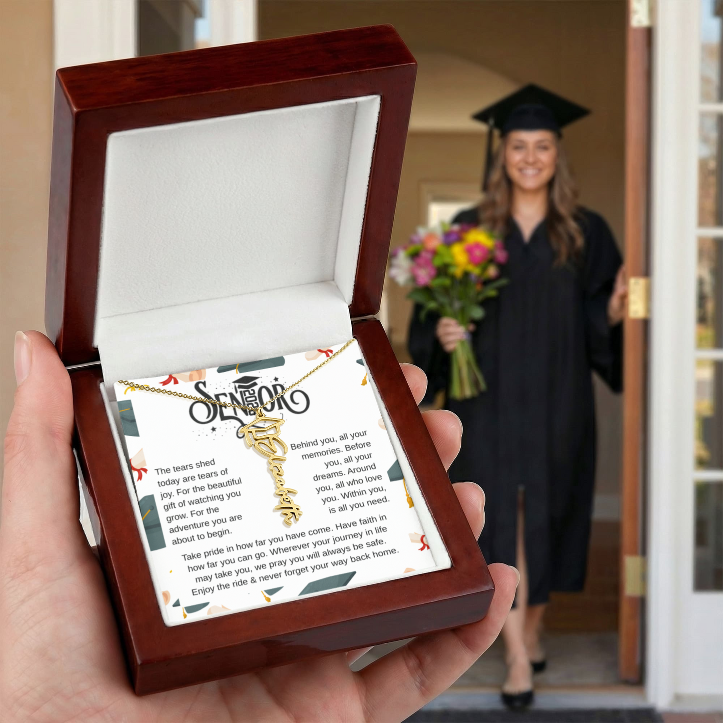 Personalized Graduation Name Necklace – Class of 2026 Gift