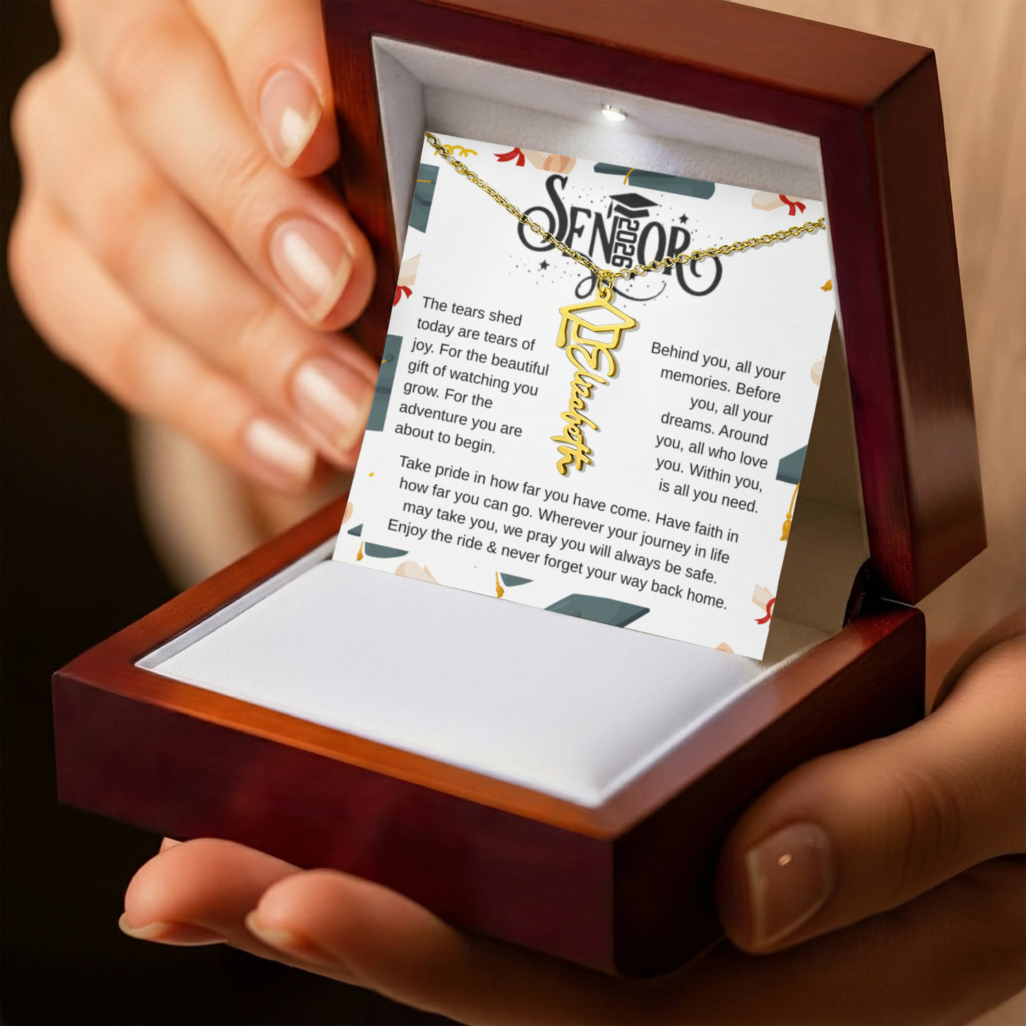 Personalized Graduation Name Necklace – Class of 2026 Gift