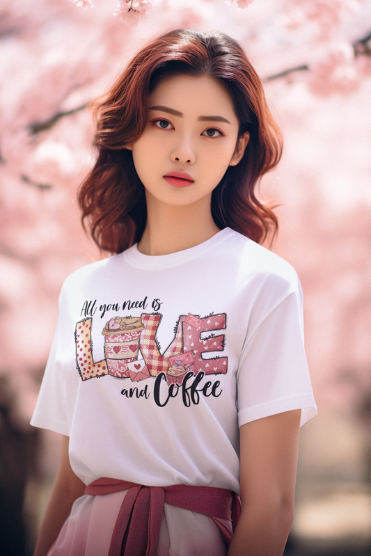 All You Need Is Love & Coffee Valentine's Day T-Shirt