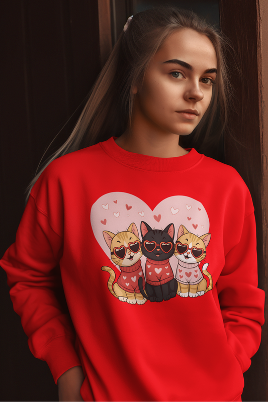 Love & Cats Valentine's Day Sweatshirt