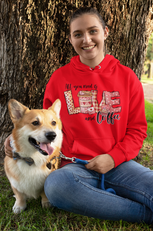 All You Need Is Love And Coffee Valentine's Day Unisex Hoodie