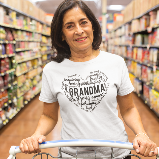 Grandma's Traits Sweet Words Heart T-Shirt